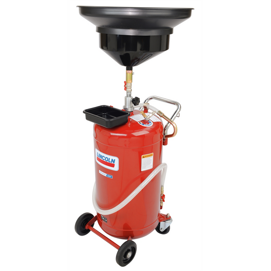 Lincoln Lubrication Pressurized; Self-evacuating; Used Fluid Drain; 25 Gallon; Red
