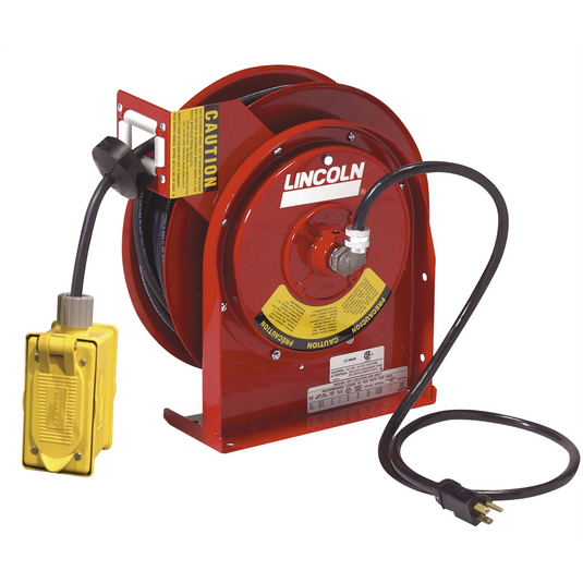 Lincoln Lubrication 45FT HD REEL DUPLEX OUTLET BOX GFCI (F)