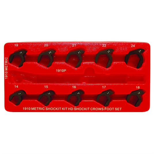 Milton Industries LTI Tool By MIlton 10 Piece Metric SHOCKIT Crows Foot Set - Heavy Duty Industrial Hydraulic