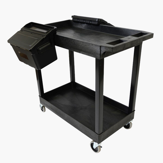 Luxor Luxor Two Shelf Cart with Outrigger Bins