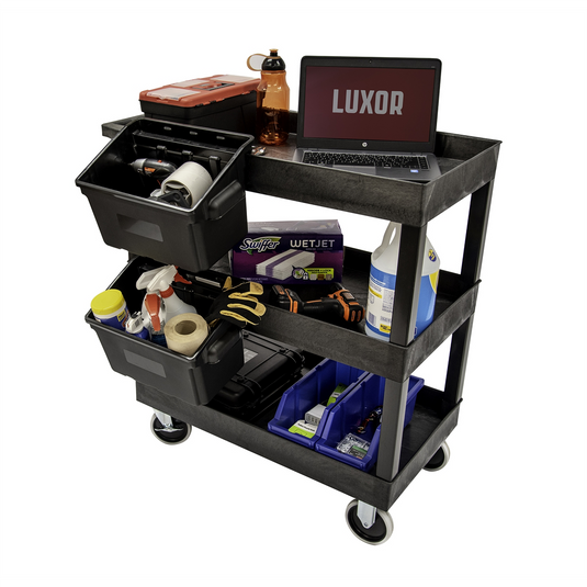 Luxor 32"" x 18"" Tub Cart - Three Shelves with Outrigger