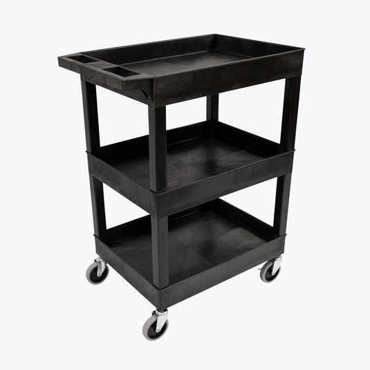 Luxor 24 x 18 Plastic Utility Three shelf Tub Cart