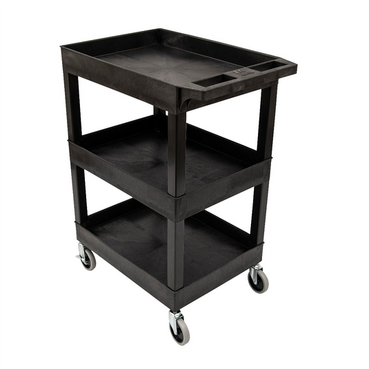 Luxor Plastic Utility Cart w/ HD Casters; 24"" x 18""; Black