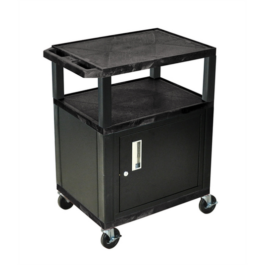 Luxor 34 A/V Cart 3 Shelves; Cab Black Legs