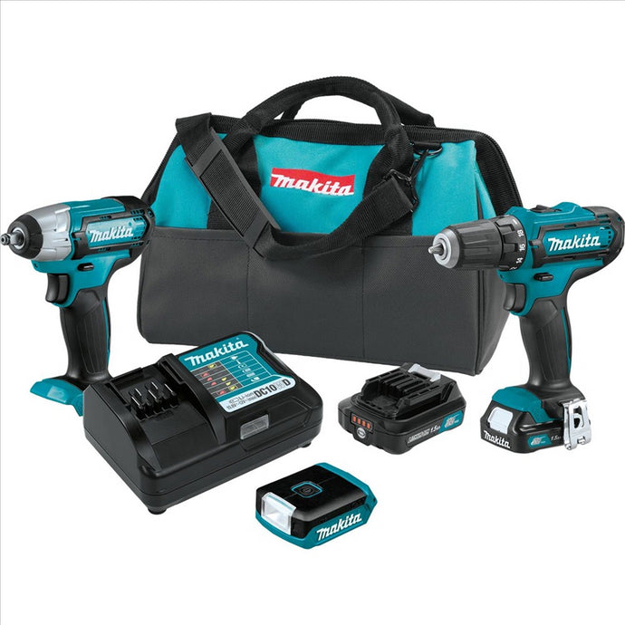 Makita 12V CXT 1.5 Ah Cordless 3-Piece Combo Kit
