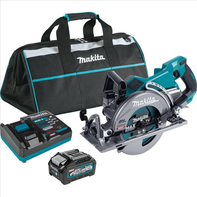 Makita 40V max XGT® Brushless Cordless Rear Handle 7-1/4” Circular Saw Kit; bag; with one battery (4.0 Ah)
