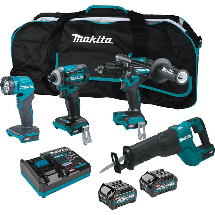 Makita 40V max XGT® Brushless Cordless 4 Pc. Combo Kit; GPH01; GDT01; GRJ01; ML001G; bag (2.5Ah/4.0Ah)