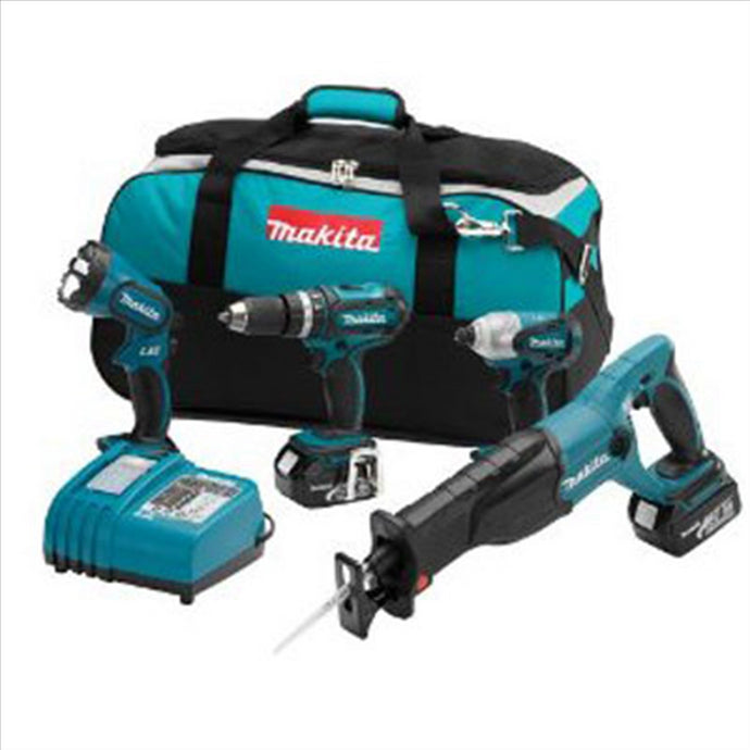 Makita 18V LXT 4-Pc Combo Kit (LXPH01 + BJR182Z + LXDT04Z + BML185 + Bag)