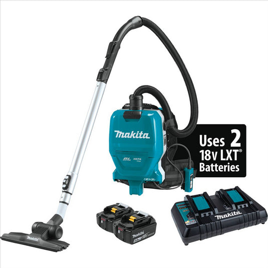 Makita 18V X2 (36V) LXT® Lith-Ion Brushless Cordless 1/2 Gallon HEPA Filter Backpack Dry Vacuum Kit (5.0Ah)