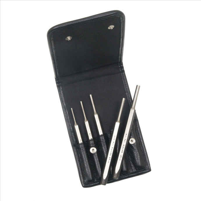 Mayhew 5 PC PIN PUNCH SET; 150 LINET LEATHER POUCH