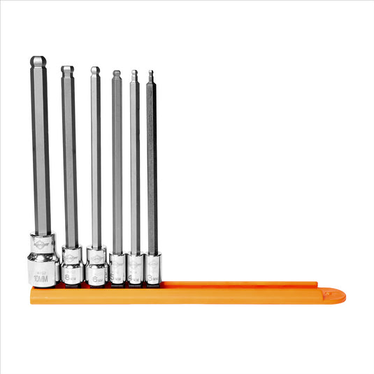 Mayhew Mayhew 6 PC Long Metric Ball Hex Insert Socket Bit Set
