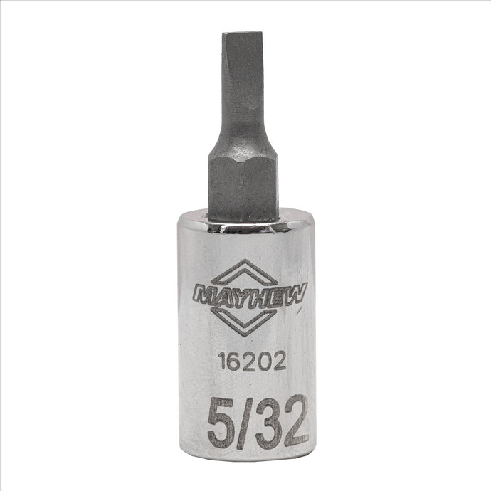 Mayhew Mayhew 5/32-Inch Slotted Short Insert Socket Bit; 1/4-Inch Drive