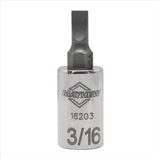 Mayhew Mayhew 3/16-Inch Slotted Short Insert Socket Bit; 1/4-Inch Drive