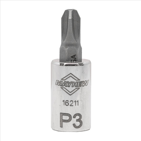 Mayhew Mayhew No. 3 Phillips&reg; Short Insert Socket Bit; 1/4-Inch Drive