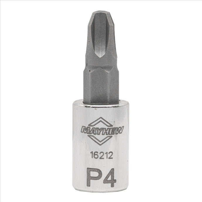 Mayhew Mayhew No. 4 Phillips® Short Insert Socket Bit; 1/4-Inch Drive