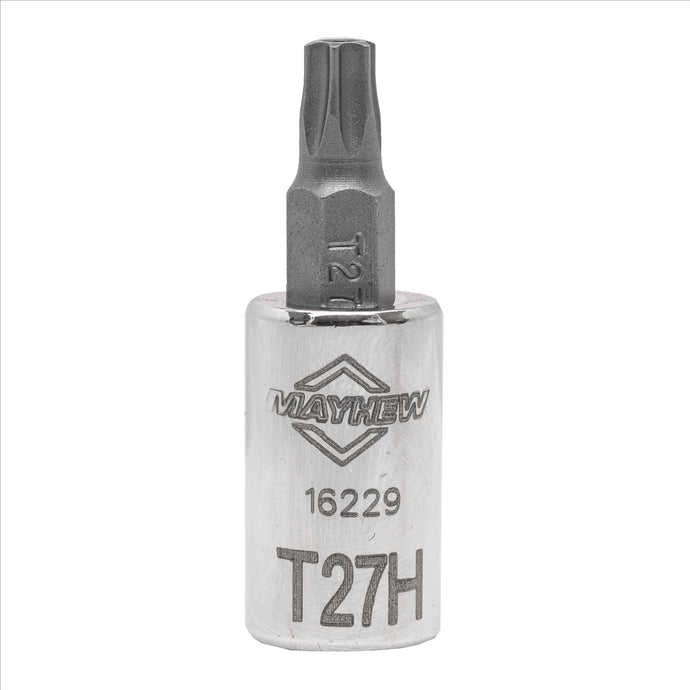 Mayhew Mayhew T27H Tamper Torx® Short Insert Socket Bit; 1/4-Inch Drive