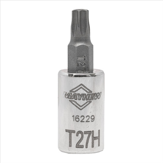 Mayhew Mayhew T27H Tamper Torx® Short Insert Socket Bit; 1/4-Inch Drive