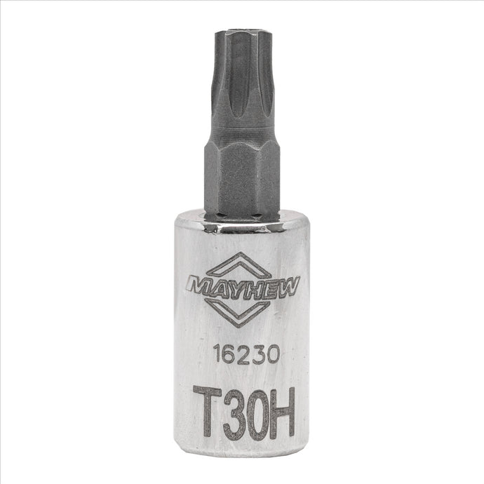 Mayhew Mayhew T30H Tamper Torx® Short Insert Socket Bit; 1/4-Inch Drive