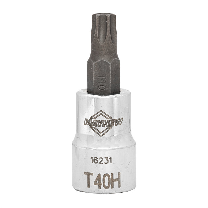 Mayhew Mayhew T40H Tamper Torx® Short Insert Socket Bit; 3/8-Inch Drive