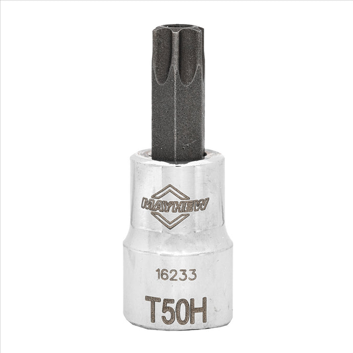 Mayhew Mayhew T50H Tamper Torx® Short Insert Socket Bit; 3/8-Inch Drive