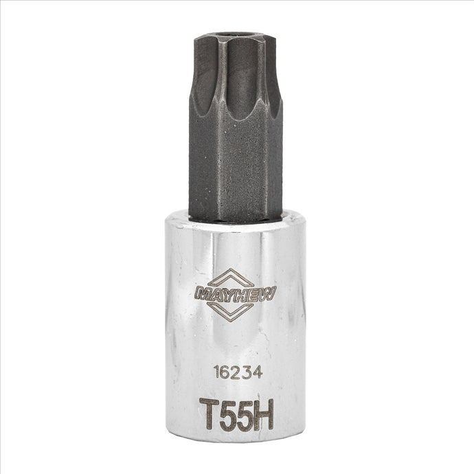 Mayhew Mayhew T55H Tamper Torx® Short Insert Socket Bit; 3/8-Inch Drive