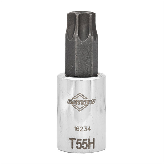 Mayhew Mayhew T55H Tamper Torx® Short Insert Socket Bit; 3/8-Inch Drive