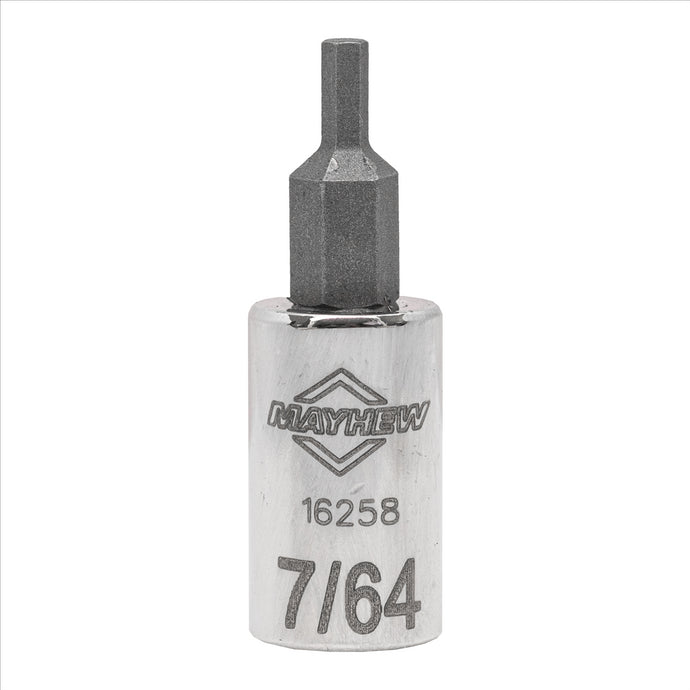 Mayhew Mayhew 7/64-Inch SAE Hex Short Insert Socket Bit; 1/4-Inch Drive
