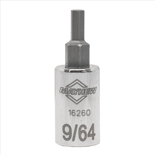 Mayhew Mayhew 9/64-Inch SAE Hex Short Insert Socket Bit; 1/4-Inch Drive