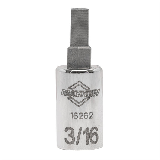 Mayhew Mayhew 3/16-Inch SAE Hex Short Insert Socket Bit; 1/4-Inch Drive