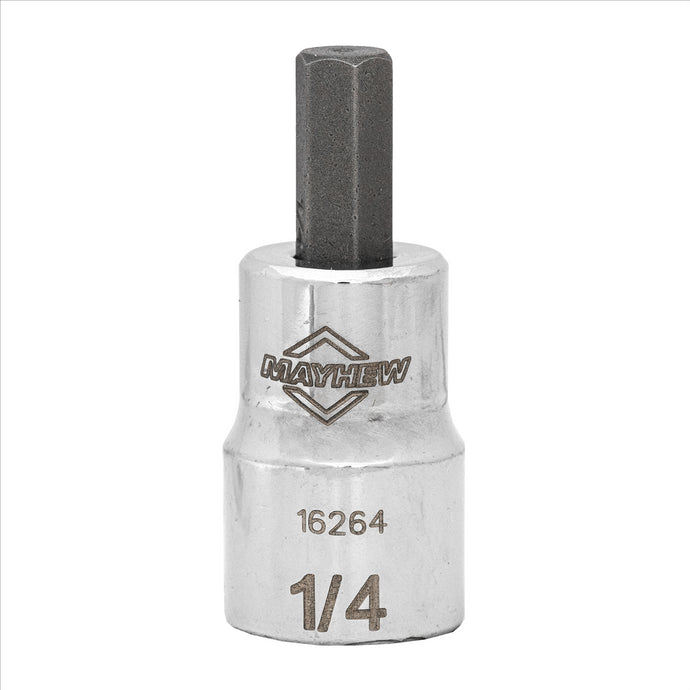 Mayhew Mayhew 1/4-Inch SAE Hex Short Insert Socket Bit; 3/8-Inch Drive