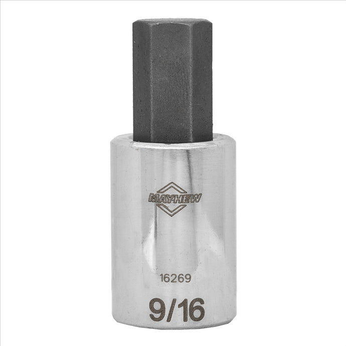 Mayhew Mayhew 9/16-Inch SAE Hex Short Insert Socket Bit; 1/2-Inch Drive