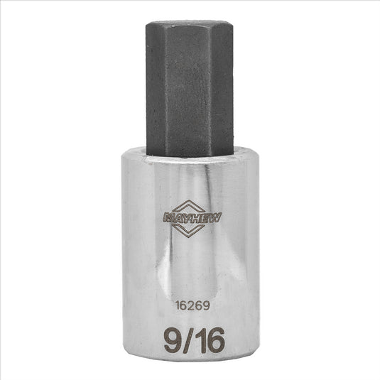 Mayhew Mayhew 9/16-Inch SAE Hex Short Insert Socket Bit; 1/2-Inch Drive