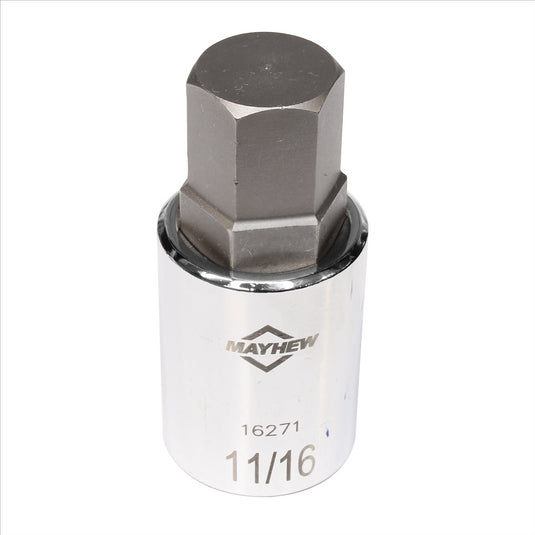 Mayhew Mayhew 11/16-Inch SAE Hex Short Insert Socket Bit; 1/2-Inch Drive