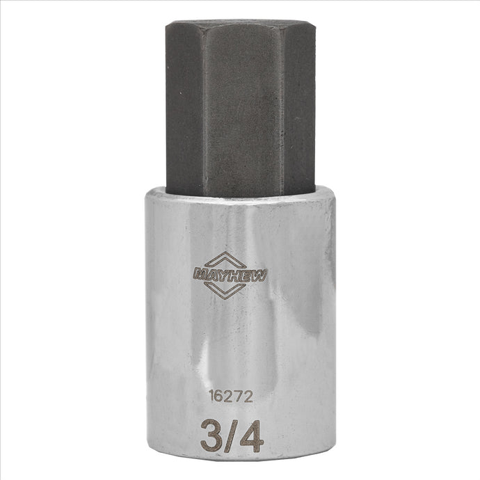 Mayhew Mayhew 3/4-Inch SAE Hex Short Insert Socket Bit; 1/2-Inch Drive