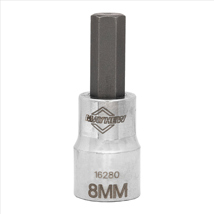 Mayhew Mayhew 8 MM Metric Hex Short Insert Socket Bit; 3/8-Inch Drive