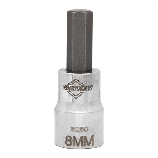 Mayhew Mayhew 8 MM Metric Hex Short Insert Socket Bit; 3/8-Inch Drive