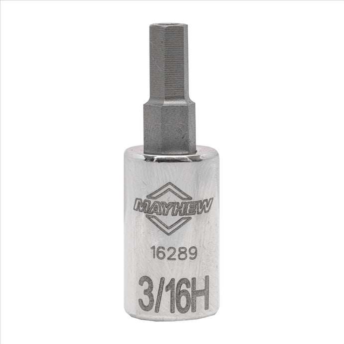Mayhew Mayhew 3/16-Inch Tamper SAE Hex Short Insert Socket Bit; 1/4-Inch Drive
