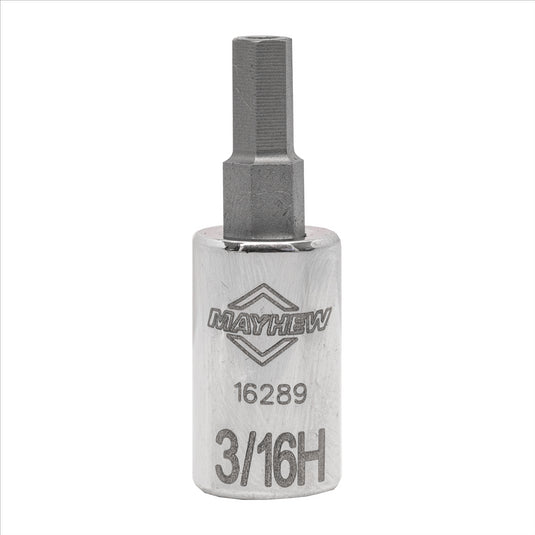 Mayhew Mayhew 3/16-Inch Tamper SAE Hex Short Insert Socket Bit; 1/4-Inch Drive