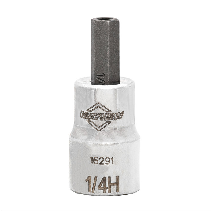 Mayhew Mayhew 1/4-Inch Tamper SAE Hex Short Insert Socket Bit; 3/8-Inch Drive
