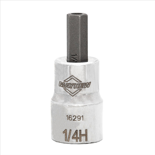 Mayhew Mayhew 1/4-Inch Tamper SAE Hex Short Insert Socket Bit; 3/8-Inch Drive