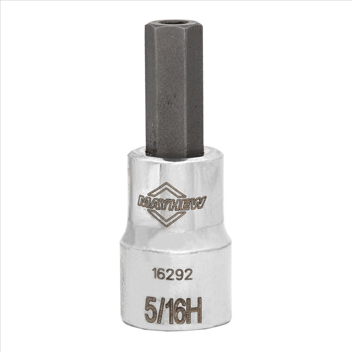 Mayhew Mayhew 5/16-Inch Tamper SAE Hex Short Insert Socket Bit; 3/8-Inch Drive