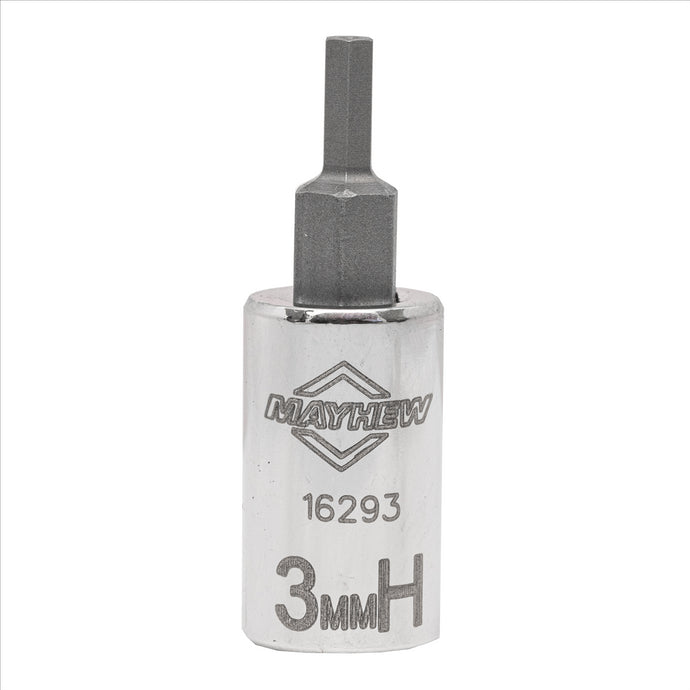 Mayhew Mayhew 3 MM Tamper Metric Hex Short Insert Socket Bit; 1/4-Inch Drive