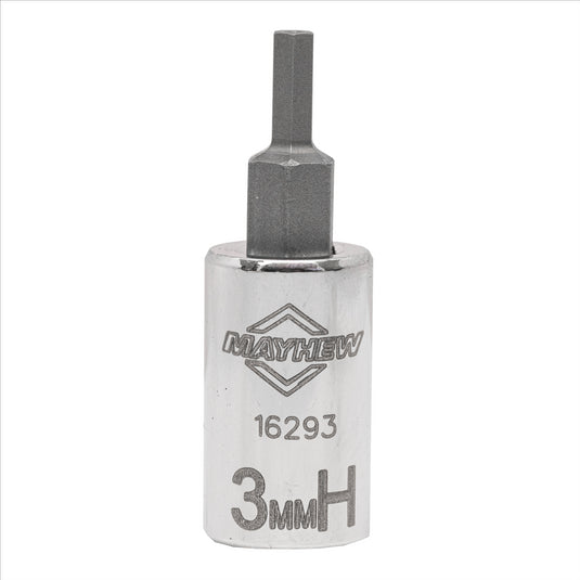 Mayhew Mayhew 3 MM Tamper Metric Hex Short Insert Socket Bit; 1/4-Inch Drive