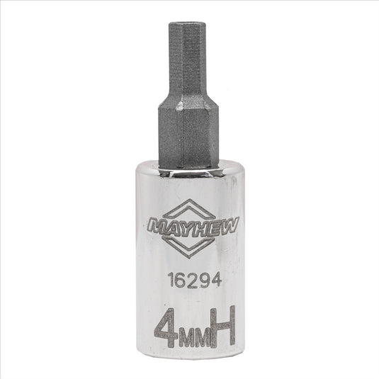 Mayhew Mayhew 4 MM Tamper Metric Hex Short Insert Socket Bit; 1/4-Inch Drive