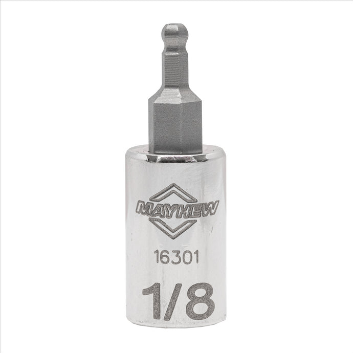 Mayhew Mayhew 1/8-Inch SAE Ball Hex Short Insert Socket Bit; 1/4-Inch Drive