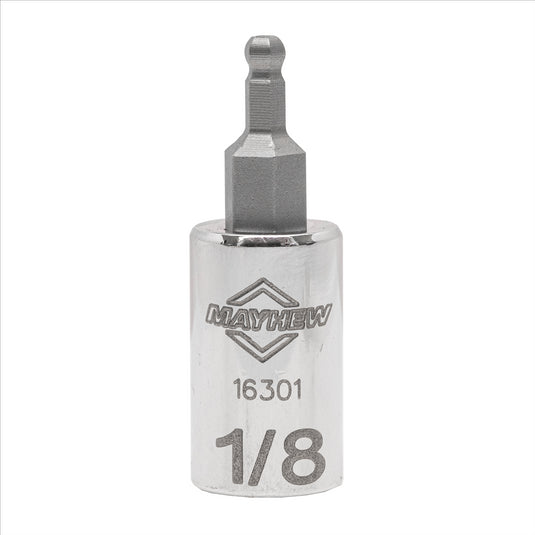 Mayhew Mayhew 1/8-Inch SAE Ball Hex Short Insert Socket Bit; 1/4-Inch Drive