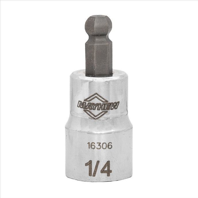 Mayhew Mayhew 1/4-Inch SAE Ball Hex Short Insert Socket Bit; 3/8-Inch Drive