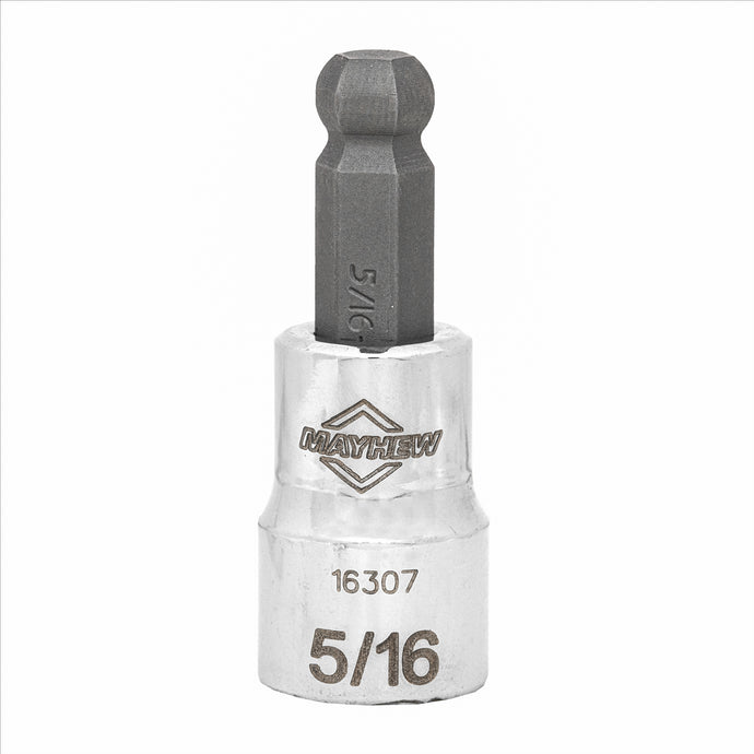 Mayhew Mayhew 5/16-Inch SAE Ball Hex Short Insert Socket Bit; 3/8-Inch Drive