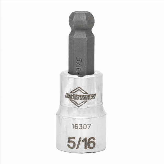 Mayhew Mayhew 5/16-Inch SAE Ball Hex Short Insert Socket Bit; 3/8-Inch Drive