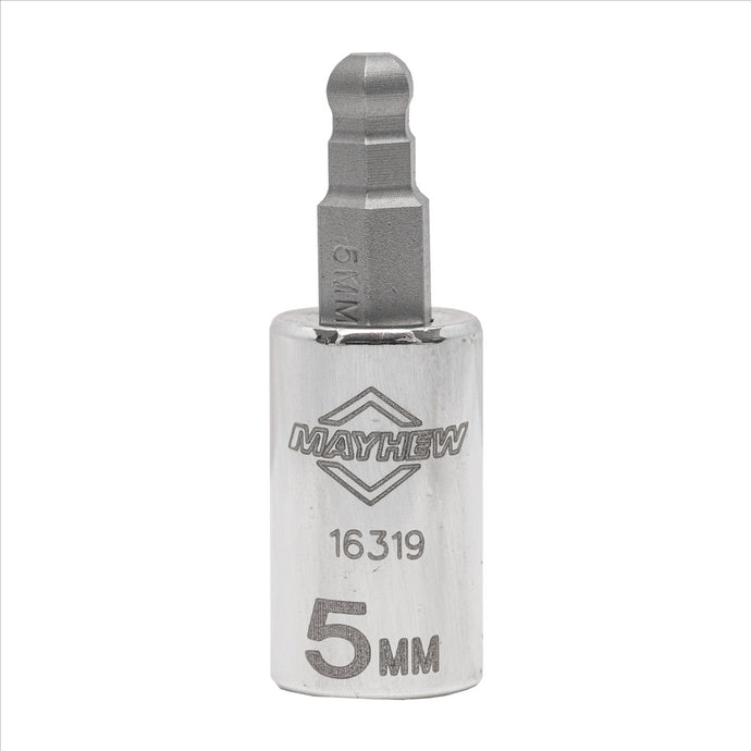 Mayhew Mayhew 5 MM Metric Ball Hex Short Insert Socket Bit; 1/4-Inch Drive